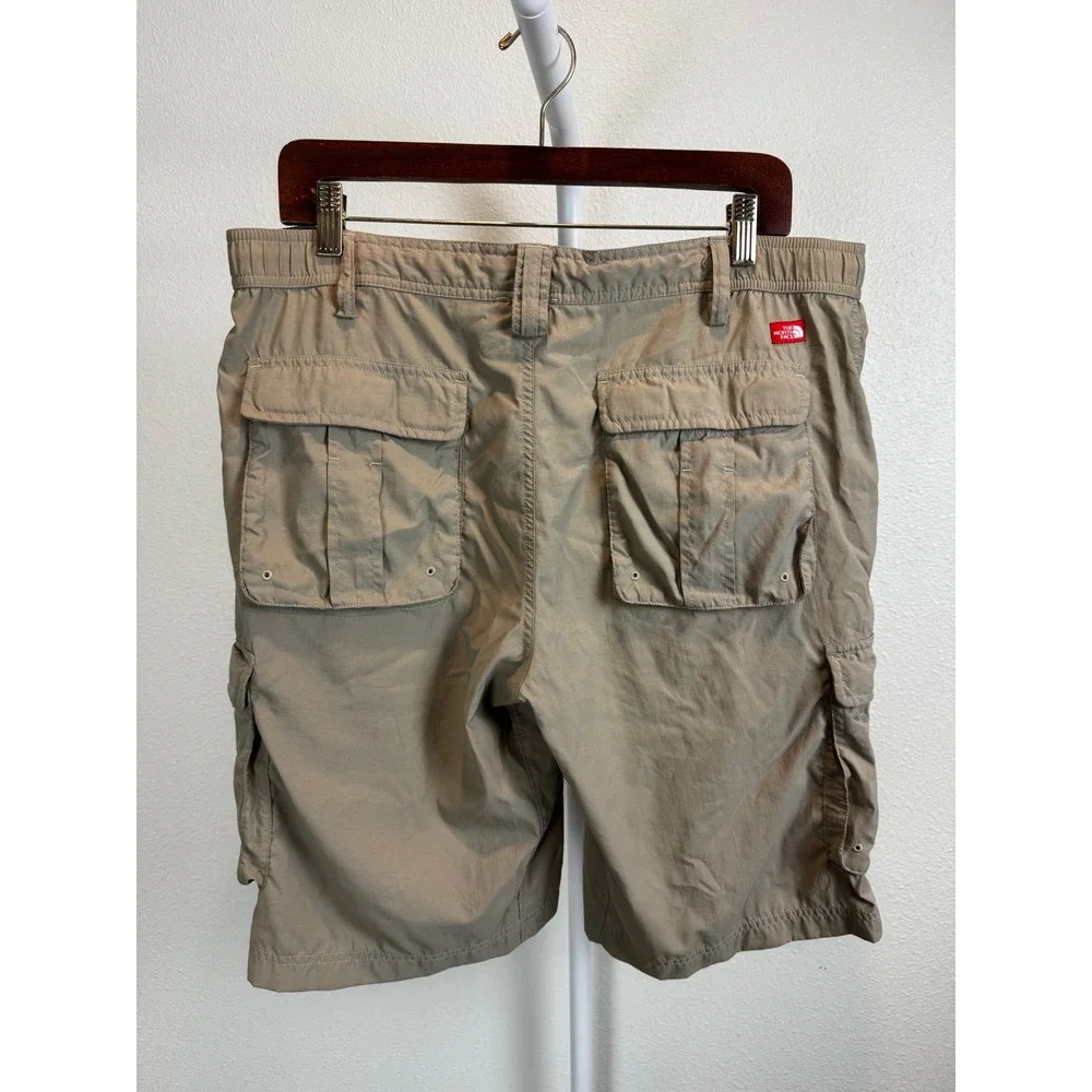The North Face Cargo Short Men 34 Khaki Tan Nylon Hiking Outdoor Ripstop Utility